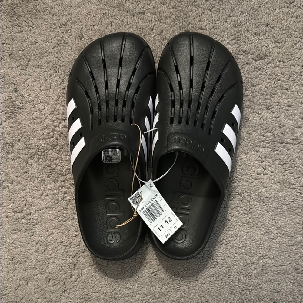 Adidas Black and White Loafers with Slip-On Design